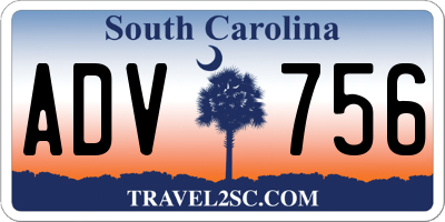 SC license plate ADV756
