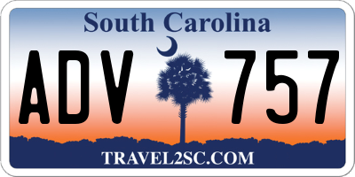 SC license plate ADV757