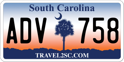 SC license plate ADV758