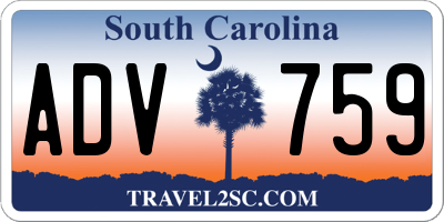 SC license plate ADV759