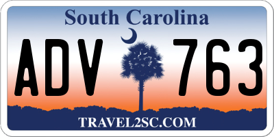 SC license plate ADV763
