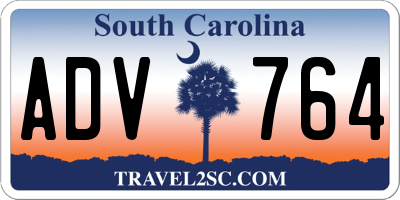 SC license plate ADV764