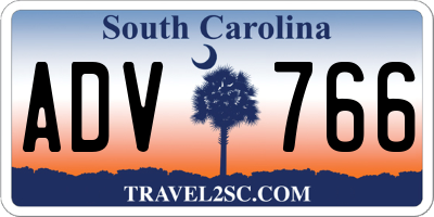 SC license plate ADV766