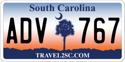 SC license plate ADV767