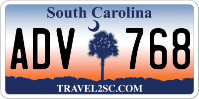 SC license plate ADV768