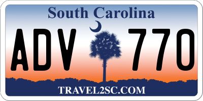 SC license plate ADV770