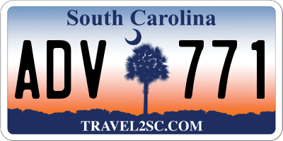 SC license plate ADV771