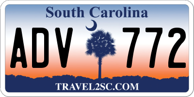SC license plate ADV772