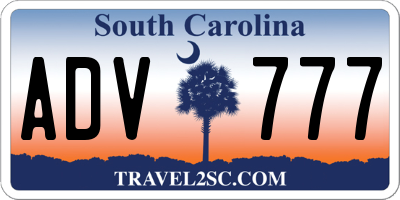 SC license plate ADV777