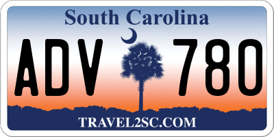 SC license plate ADV780