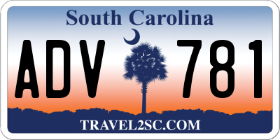 SC license plate ADV781