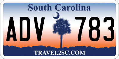 SC license plate ADV783