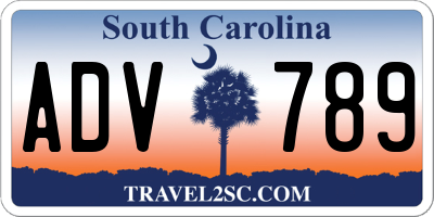 SC license plate ADV789