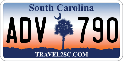 SC license plate ADV790