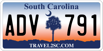 SC license plate ADV791
