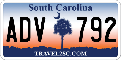 SC license plate ADV792