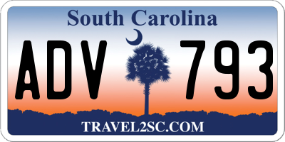 SC license plate ADV793