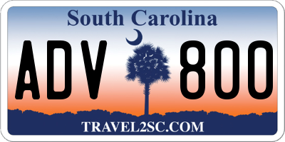 SC license plate ADV800