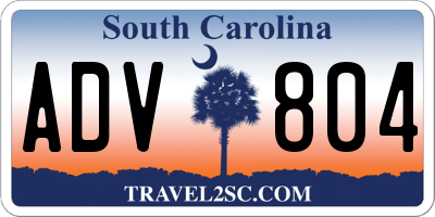 SC license plate ADV804