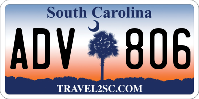 SC license plate ADV806