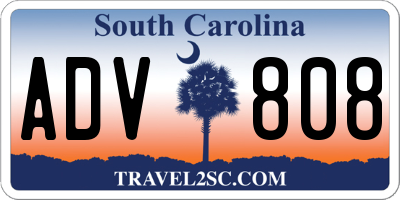 SC license plate ADV808