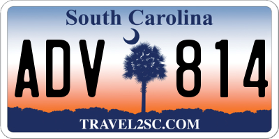 SC license plate ADV814
