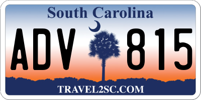 SC license plate ADV815