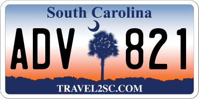 SC license plate ADV821