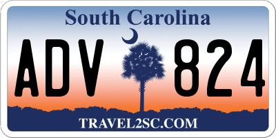 SC license plate ADV824
