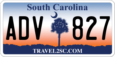 SC license plate ADV827