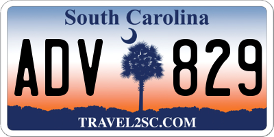 SC license plate ADV829