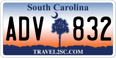 SC license plate ADV832