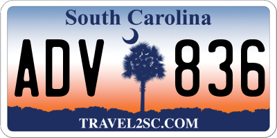 SC license plate ADV836