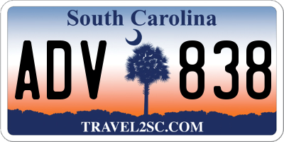 SC license plate ADV838