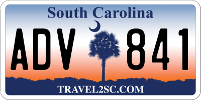 SC license plate ADV841