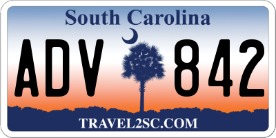 SC license plate ADV842