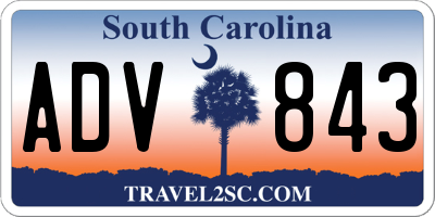 SC license plate ADV843