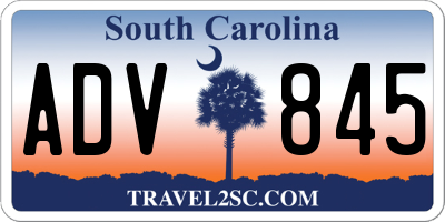 SC license plate ADV845