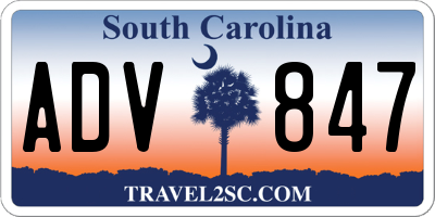 SC license plate ADV847