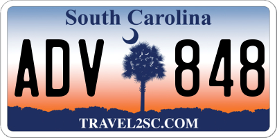 SC license plate ADV848