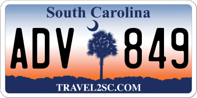 SC license plate ADV849
