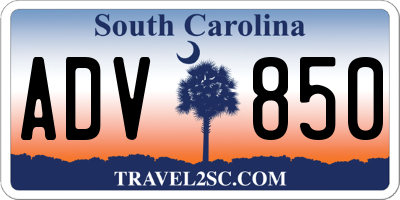 SC license plate ADV850