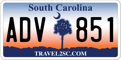 SC license plate ADV851