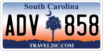 SC license plate ADV858