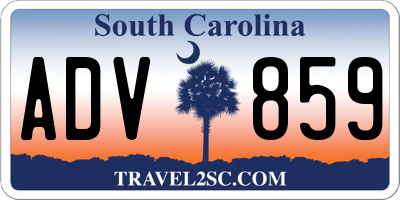 SC license plate ADV859