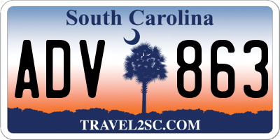 SC license plate ADV863