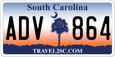 SC license plate ADV864