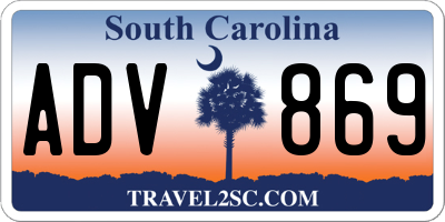 SC license plate ADV869