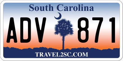SC license plate ADV871