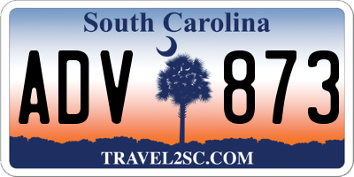 SC license plate ADV873